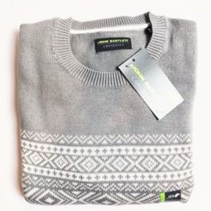 NWT John Bartlett Grey Knit Alpen Fall Sweater, XL